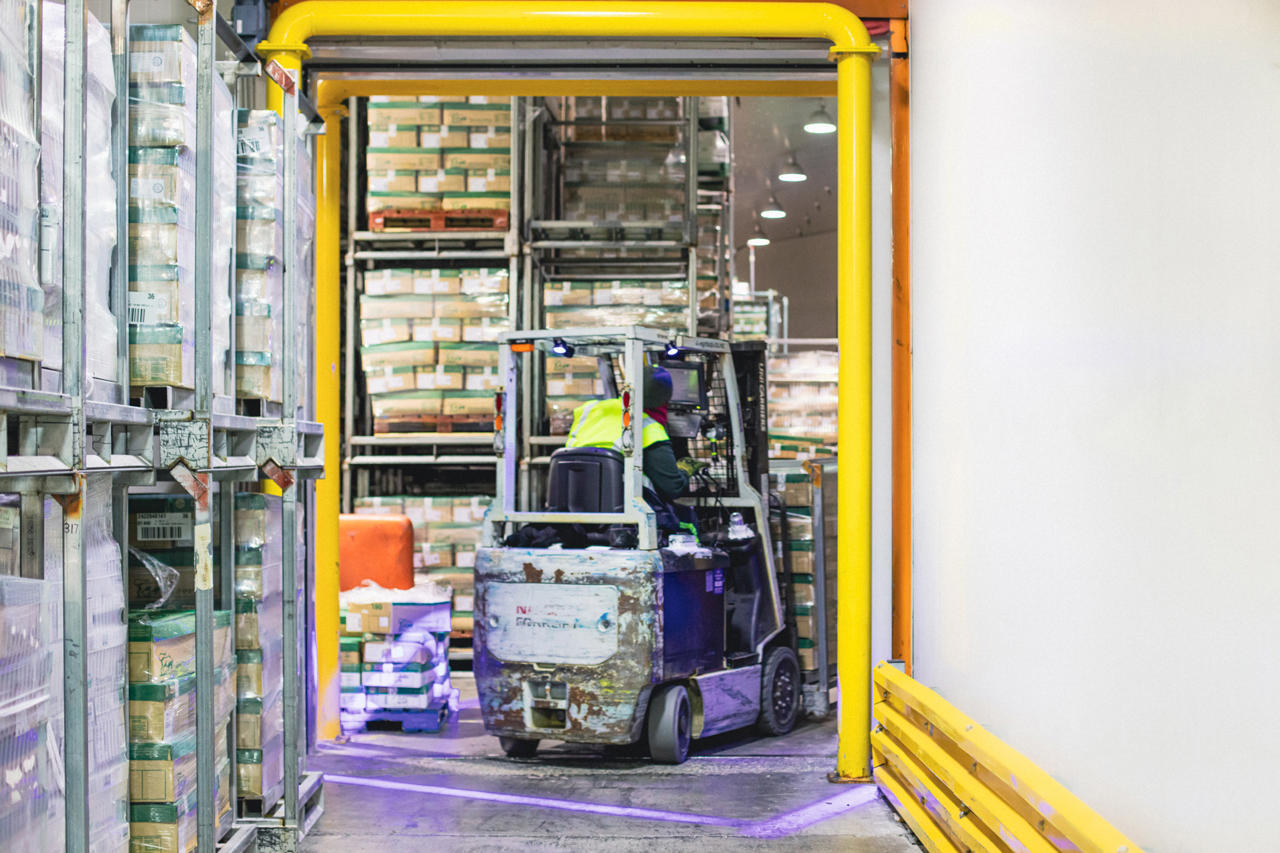 Forklift loading Greenlea cartons